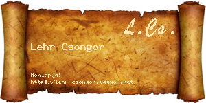 Lehr Csongor névjegykártya